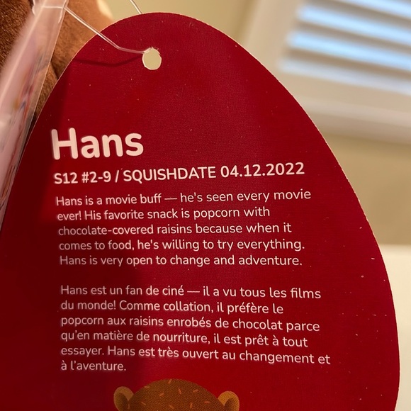 NWT 12” Hans the Hedgehog Valentine Squishmallow - Picture 4 of 4